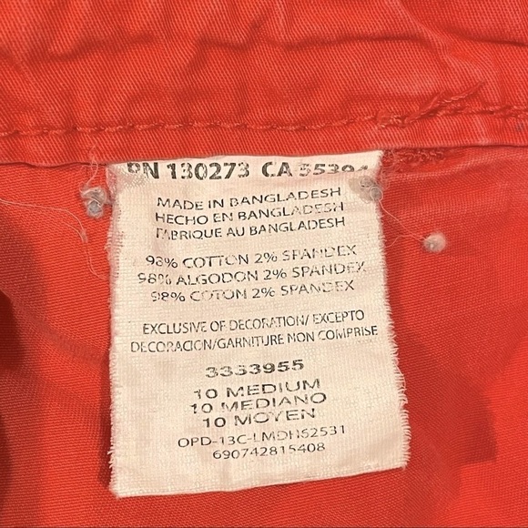 𝅺lee Easy Fit Size 10 Capri Melon Colored Cargo Pants - Picture 4 of 5